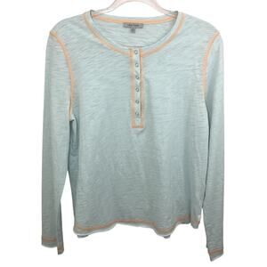 Lisa Todd Light Blue Long Sleeve Surf Henley Women’s Small Casual Basic Top